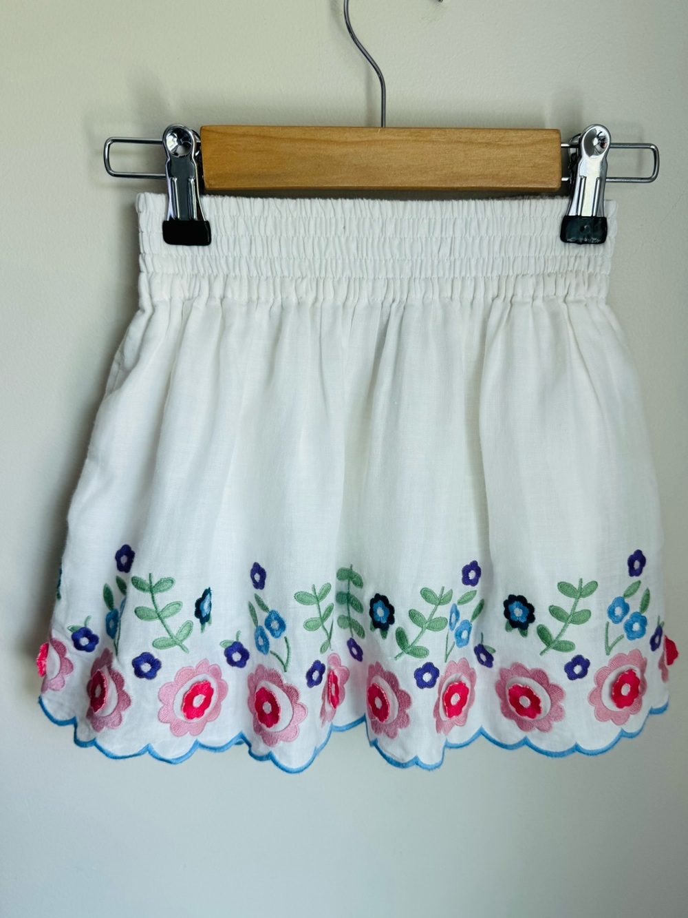 Stella McCartney Kids White Embroidered Floral Skirt Size 5Y